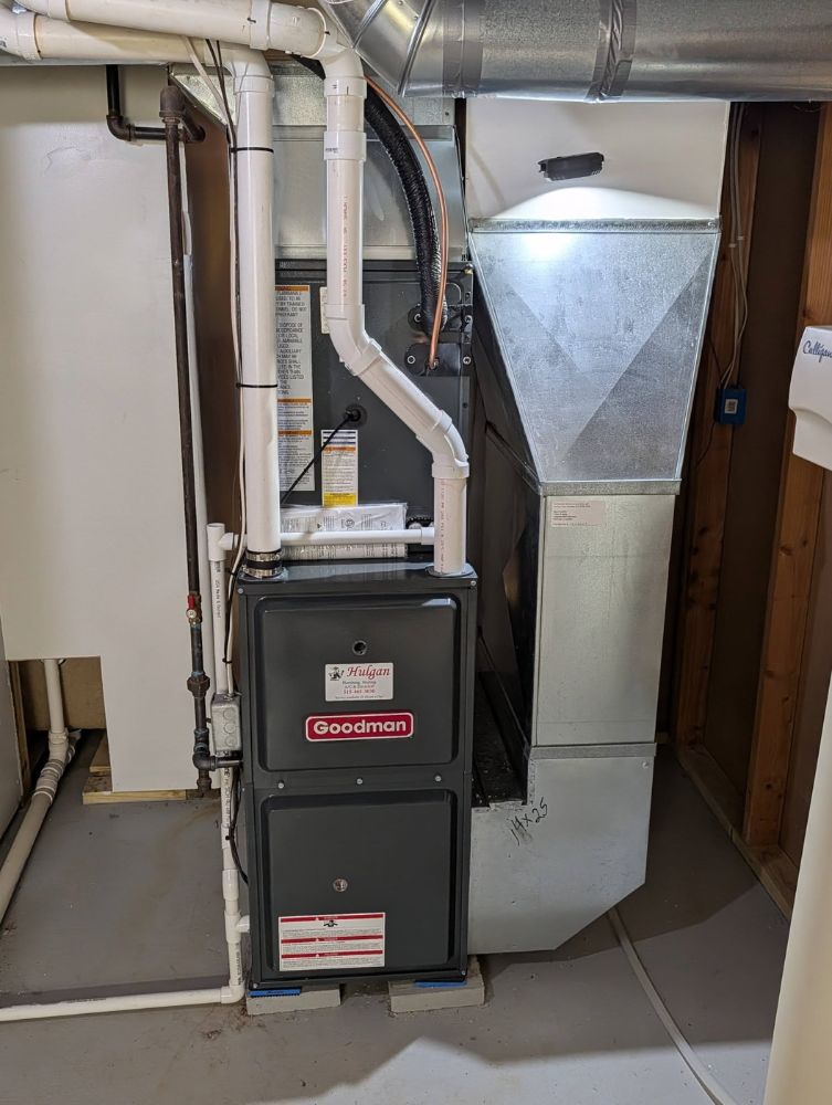 New high-efficiency furnace installed by Hulgan Plumbing & Heating in Perry, IA