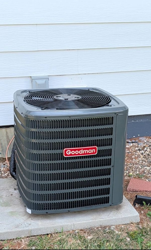 New Goodman air conditioner condenser installed by Hulgan in Perry, Iowa